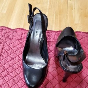 Nine West Black slingback highheels-3 inch heel